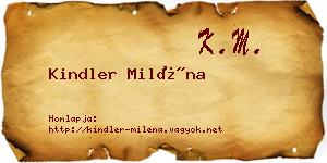 Kindler Miléna névjegykártya